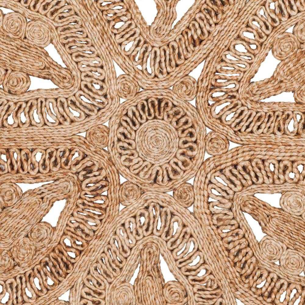 Handmade Natural Jute Round Area Rug, 3' Diameter