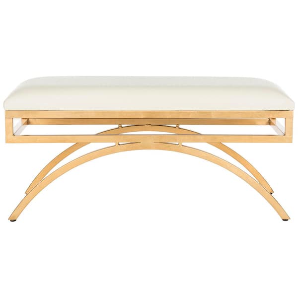 SAFAVIEH Moon Gold/Off-White Upholstered Entryway Bench