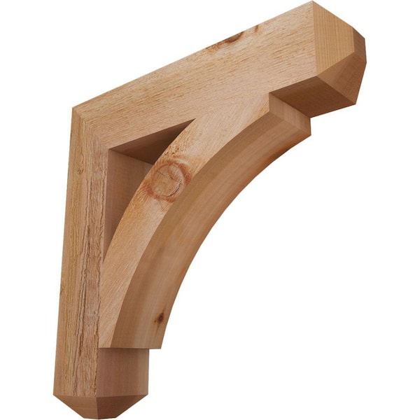 Ekena Millwork 4 in. x 20 in. x 20 in. Western Red Cedar Thorton Craftsman Rough Sawn Bracket
