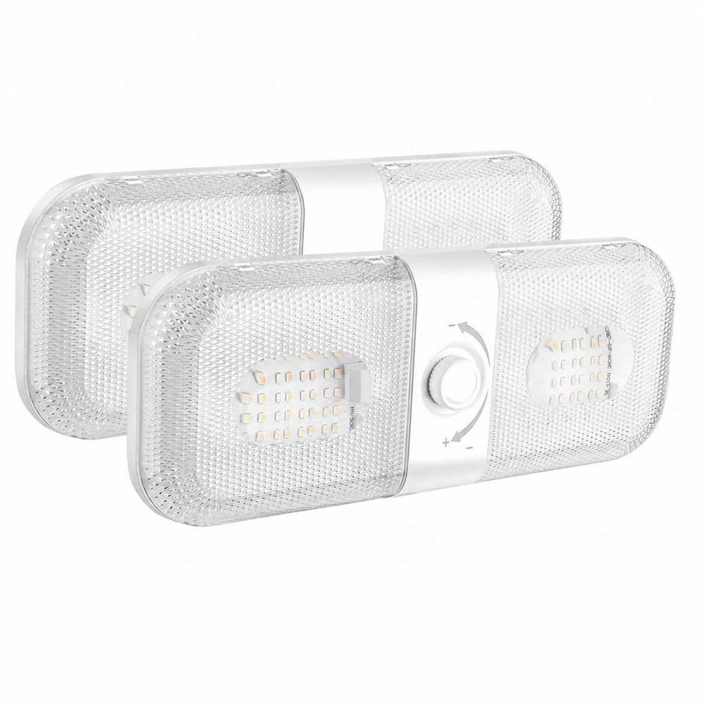3 Color Modes 12V LED Dome Light Fixture Super Bright 120 LEDs Crystal Finish for RV Camper Car Trailer Boat 2pcs price history on PriceWatchPro