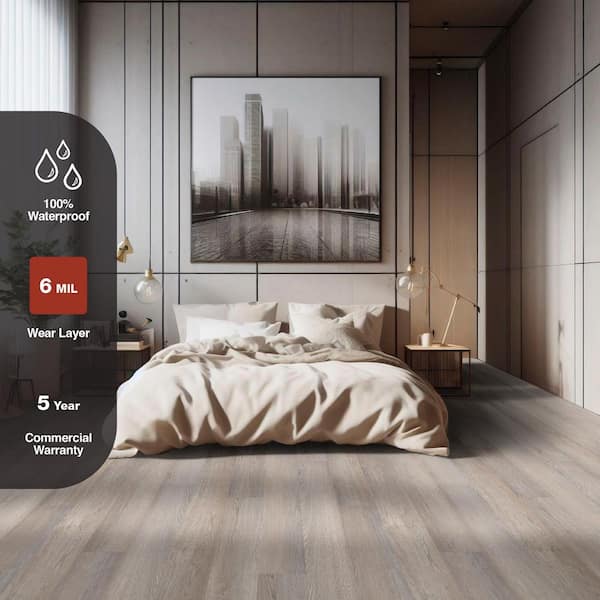 Teak Trails Oak 6 MIL x 6 in. x 48 in. Waterproof Click Lock Vinyl Plank Flooring (21.96 sq. ft./case)