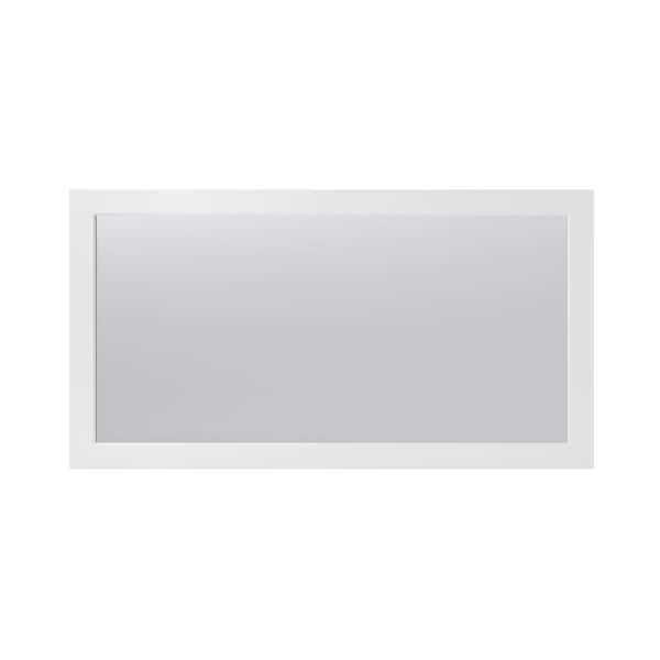 JimsMaison 60 in. W x 32 in. H Rectangular MDF Framed Wall Bathroom Vanity Mirror in White