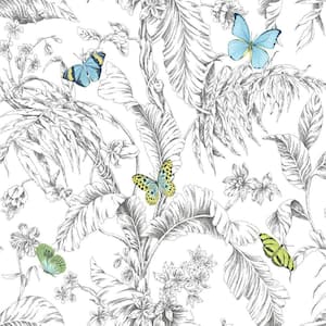 Butterfly Sketch Peel and Stick Wallpaper (Covers 28.18 sq. ft.)