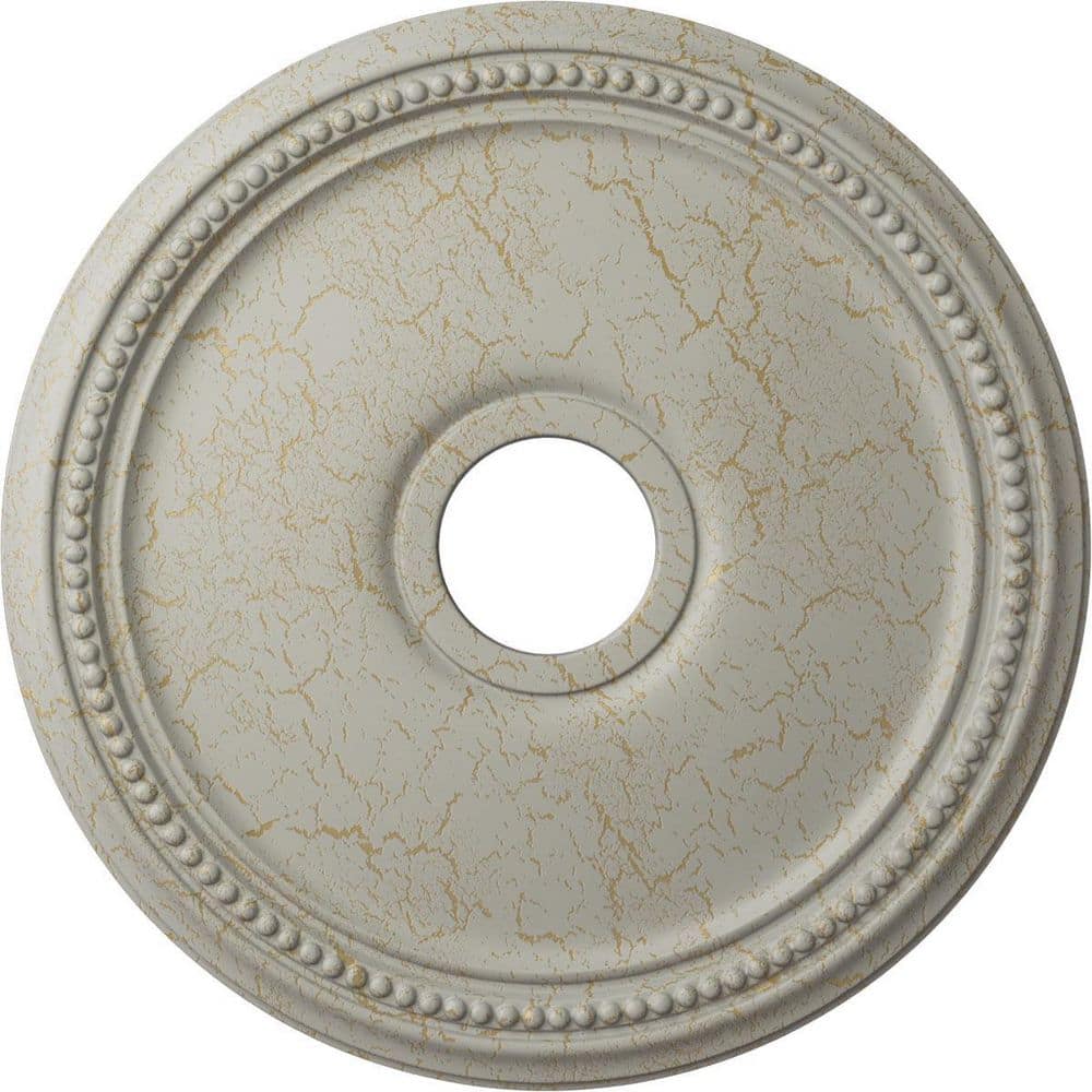 18-Inch Pot of Cream Crackle Polyurethane Ceiling Medallion