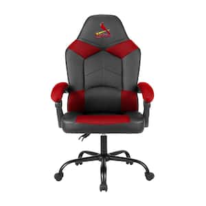 St Louis Cardinals Black Polyurethane Oversized Office Chair with Reclining Back