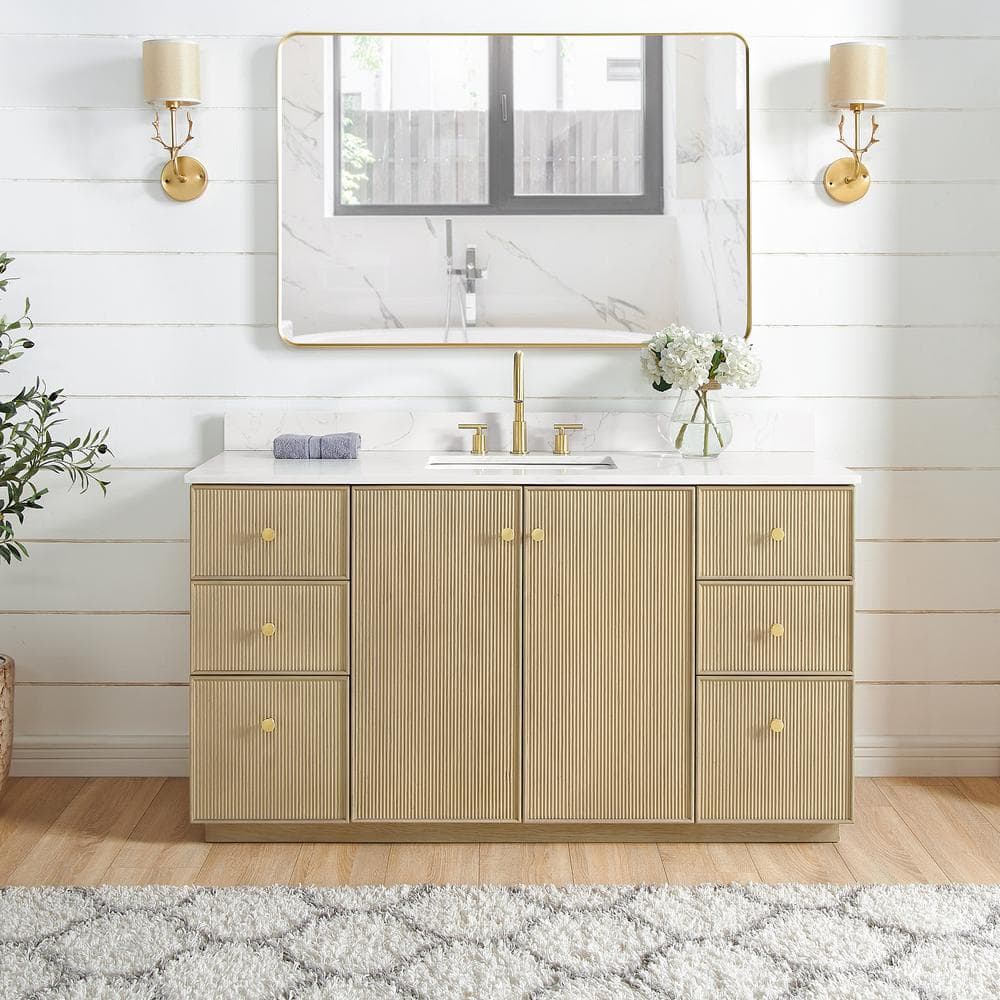 ROSWELL Oza 60 in.W x 22 in.D x 33.9 in.H Single Sink Bath