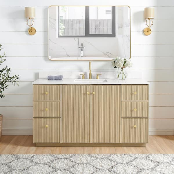 ROSWELL Oza 60 in.W x 22 in.D x 33.9 in.H Single Sink Bath Vanity in ...