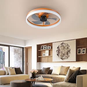 20 in. Indoor Orange LED Dimmable Smart Ceiling Fan with Light and Remote 3-Color Temperature 6-Speeds Fan Light