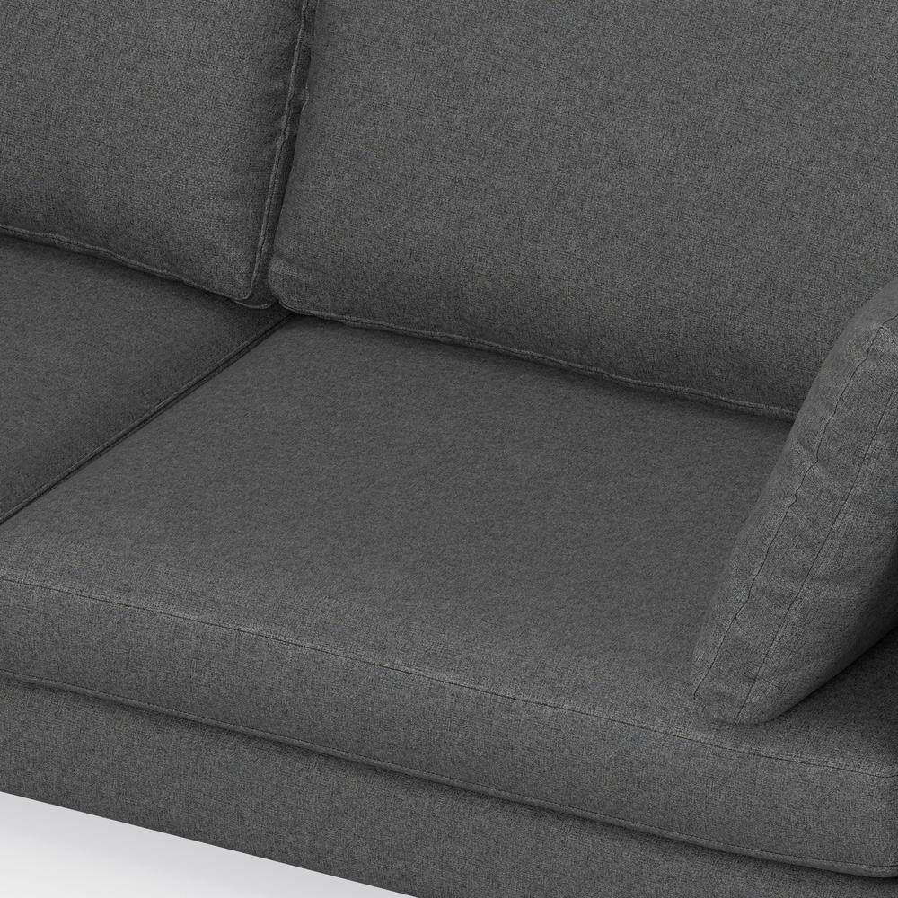 Ava 90-Inch Pebble Grey Performance Fabric Sofa with Metal Legs