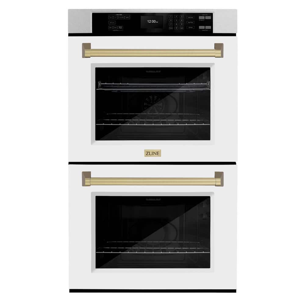 Autograph Edition 30 in. Electric Double Wall Oven in Fingerprint Resistant Stainless, White Matte and Champagne Bronze