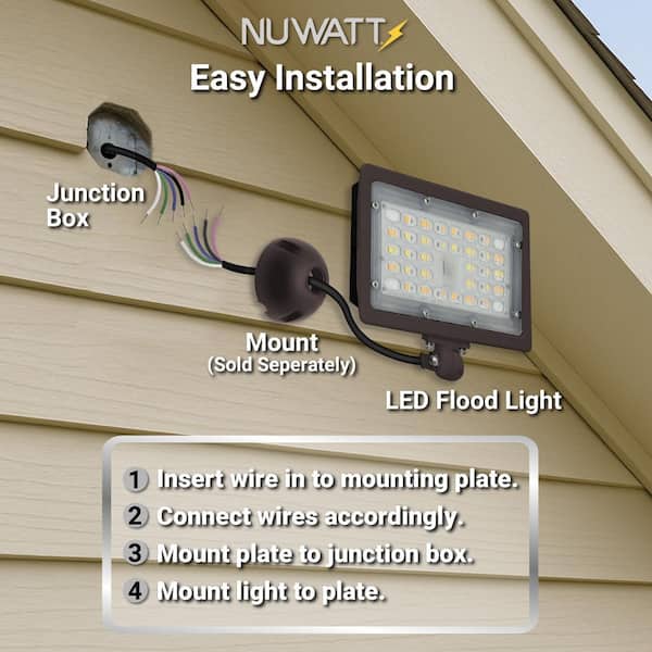 NuWatt 15-Watt 2250 Lumens Bronze Outdoor Integrated LED Flood