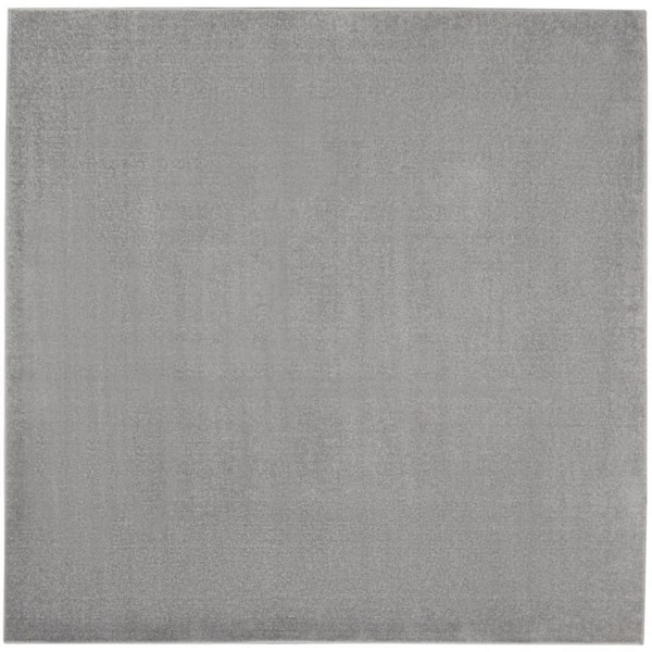 HomeRoots Gray 7 ft. x 7 ft. Woven Polypropylene Indoor/Outdoor Area Rug