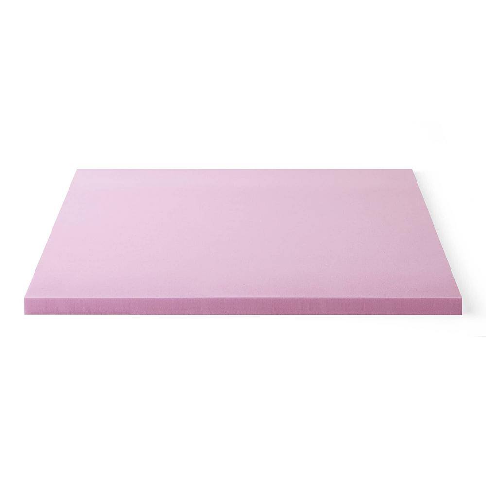 Lucid Comfort Collection 3 Inch Lavender and Aloe Infused Memory Foam Topper - King - 2
