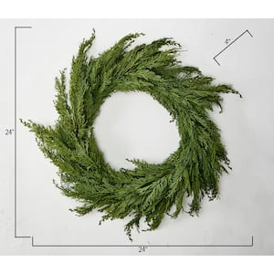 24 in. Artificial Cedar Wreath