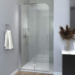 34 to 45 in. W x 72 in. H Bi-Fold Frameless Shower Doors in Chrome with Clear Glass