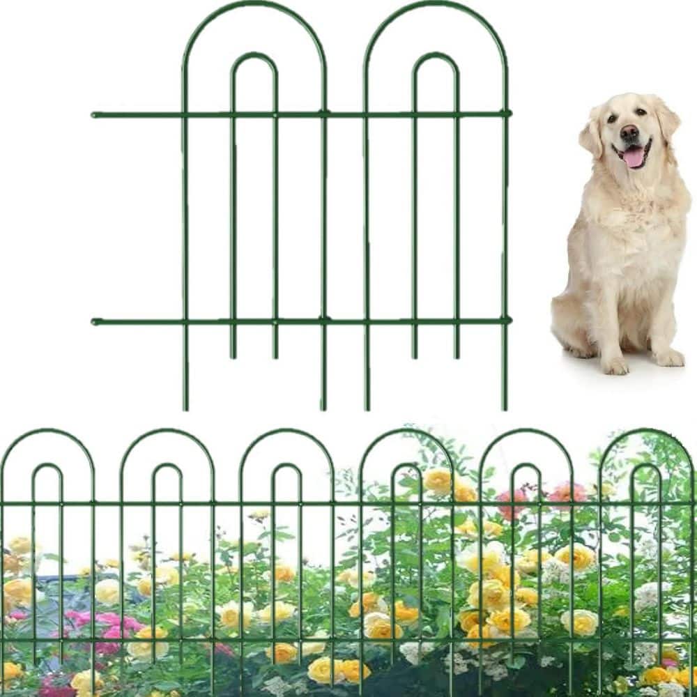 32 in. H x 20 ft. L Decorative Garden Fences and Borders 14-Panels No Dig M