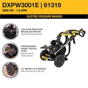 3000 PSI 1.0 GPM Cold Water Electric Pressure Washer w/ AAA Triplex Pump