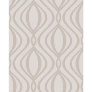 Quentin Neutral Ogee Paper Strippable Roll (Covers 56.4 sq. ft.)