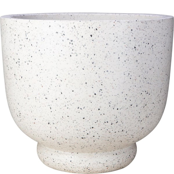 84 qt. Decorative Fiberglass Planter Chalice Bowl - White Terrazzo (18 in.  W x 15 in. H) LGP-010B-WT - The Home Depot