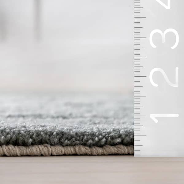 Merrick Tasseled Cotton and Wool Teal 10 ft. x 14 ft. Indoor/Outdoor Patio Area Rug
