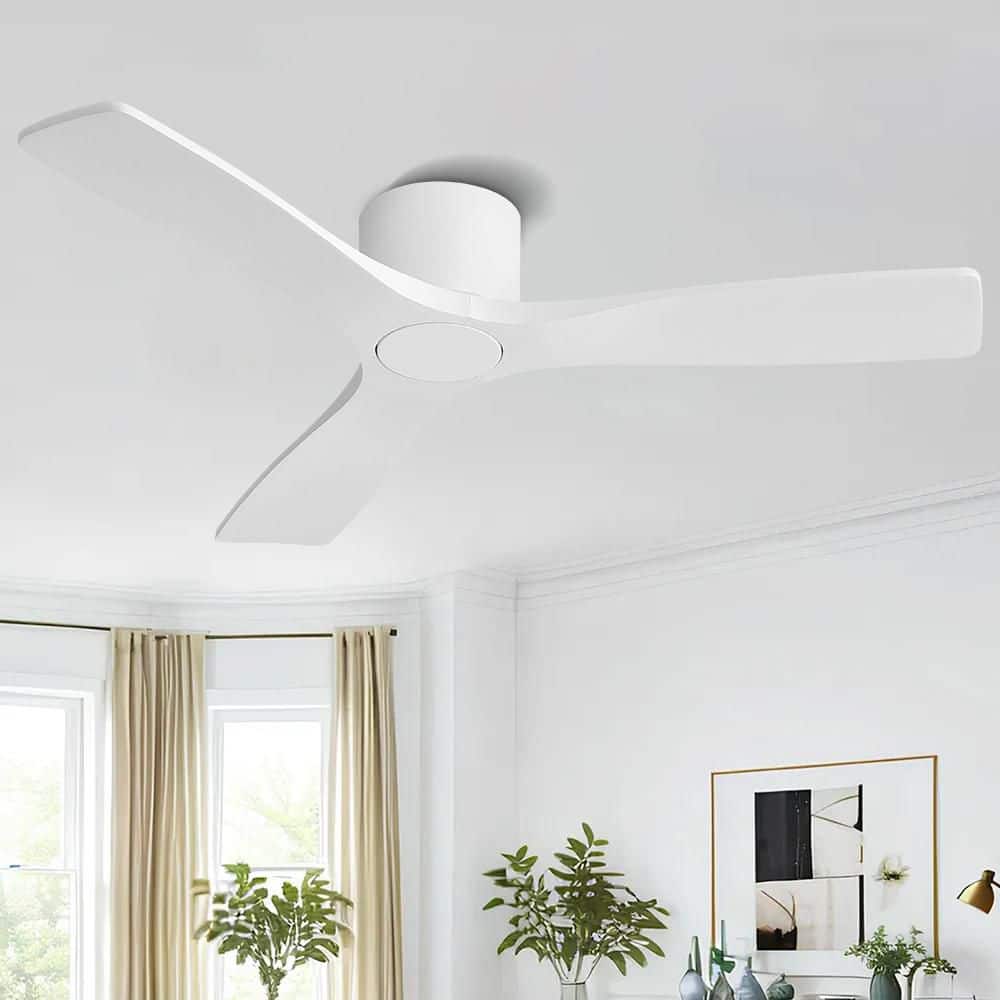 48 in. 3 Blades DC Motor Indoor Flush Mount Ceiling Fan with Remote White price history on PriceWatchPro
