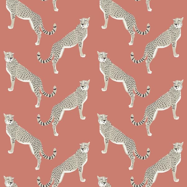 Nicole Miller Guepardo Coral Peel and Stick Wallpaper