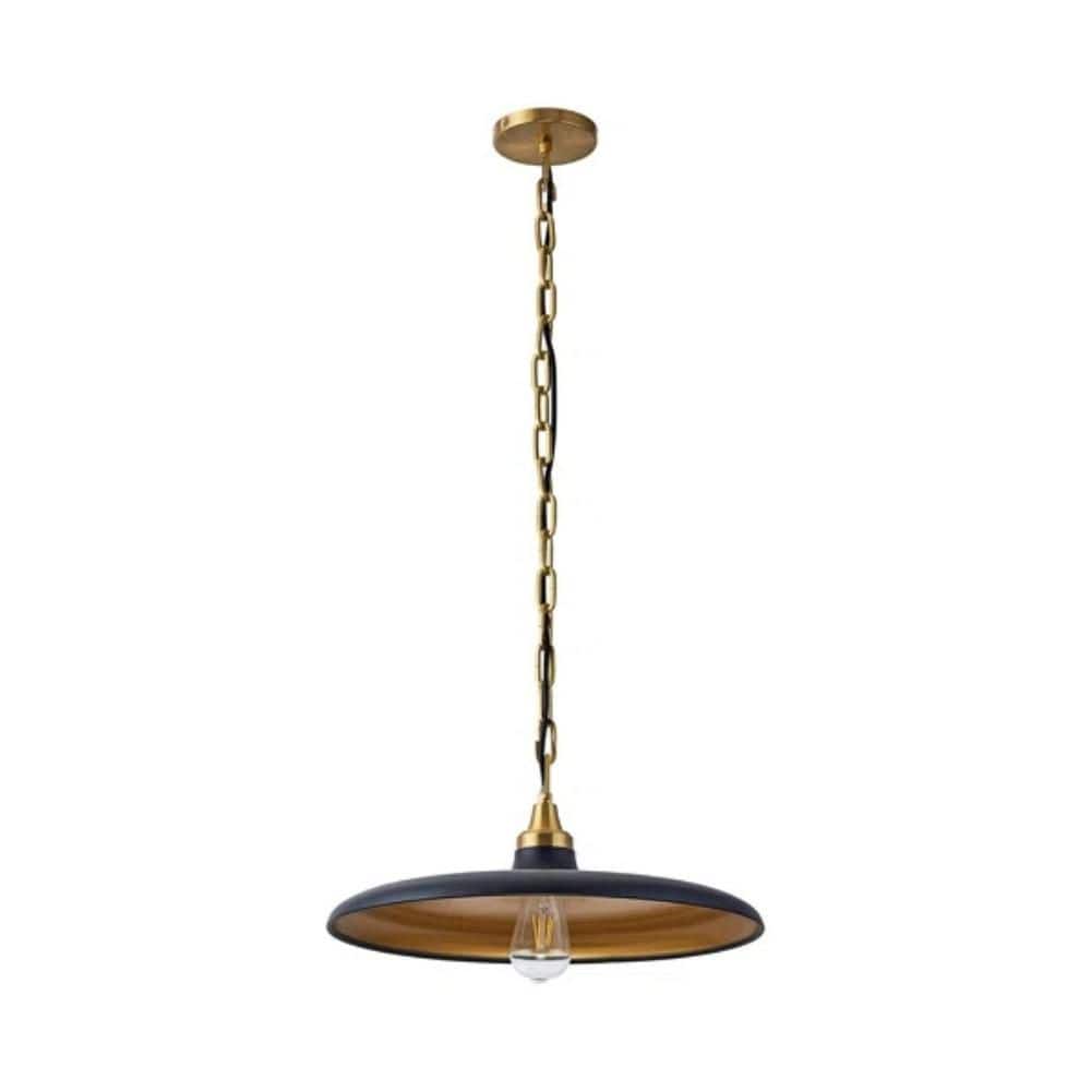 Modern 60-Watt 1-Light Black Shaded Pendant Light with Iron Shade, No Bulbs Included price history on PriceWatchPro