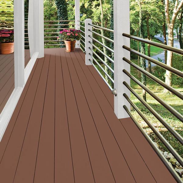 BEHR DECKplus 5 gal. #SC-330 Redwood Solid Waterproofing Exterior Wood Stain BEHR DECKplus 5 gal. #SC-330 Redwood Solid Waterproofing Exterior Wood Stain