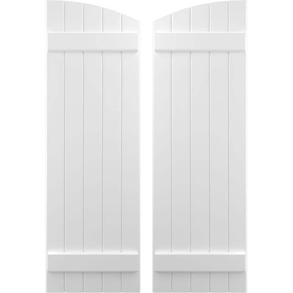 17-1/2-in W x 36-in H Americraft Exterior Real Wood Joined Board and Batten Shutters w/Elliptical Top White price history on PriceWatchPro