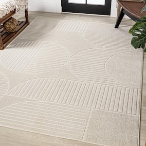 Cream Tufte Rugs Round Wool Carpet, 5x5, 6x6, 7x7, 8x8 Floor Carpet  Geometric White Rug Living Room 