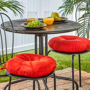 Solid Salsa 15 in. Round Outdoor Seat Cushion (2-Pack)