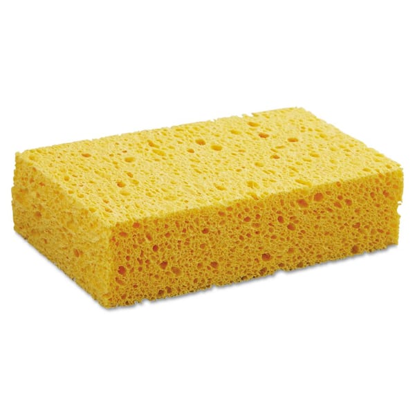 Boardwalk Medium Cellulose Sponge, 3 2/3 x 6 2/25 in., 1.55 in. Thick,  Yellow, 24/Carton-BWKCS2 - The Home Depot