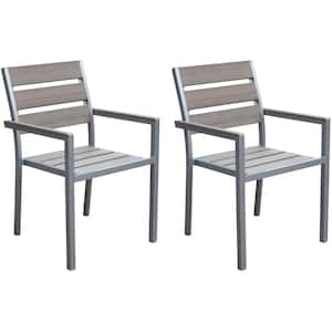 Gallant Sun Bleached Grey Rust Proof High Density Polyethylene Outdoor Dining Chairs, Set of 2