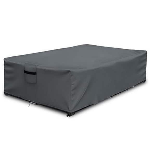 OVCRNIBI Patio Furniture Cover, Waterproof, Furniture Table, Chair And Sectional Sofa Set, 126 in. L x 64 in. W x 28 in. H, Gray