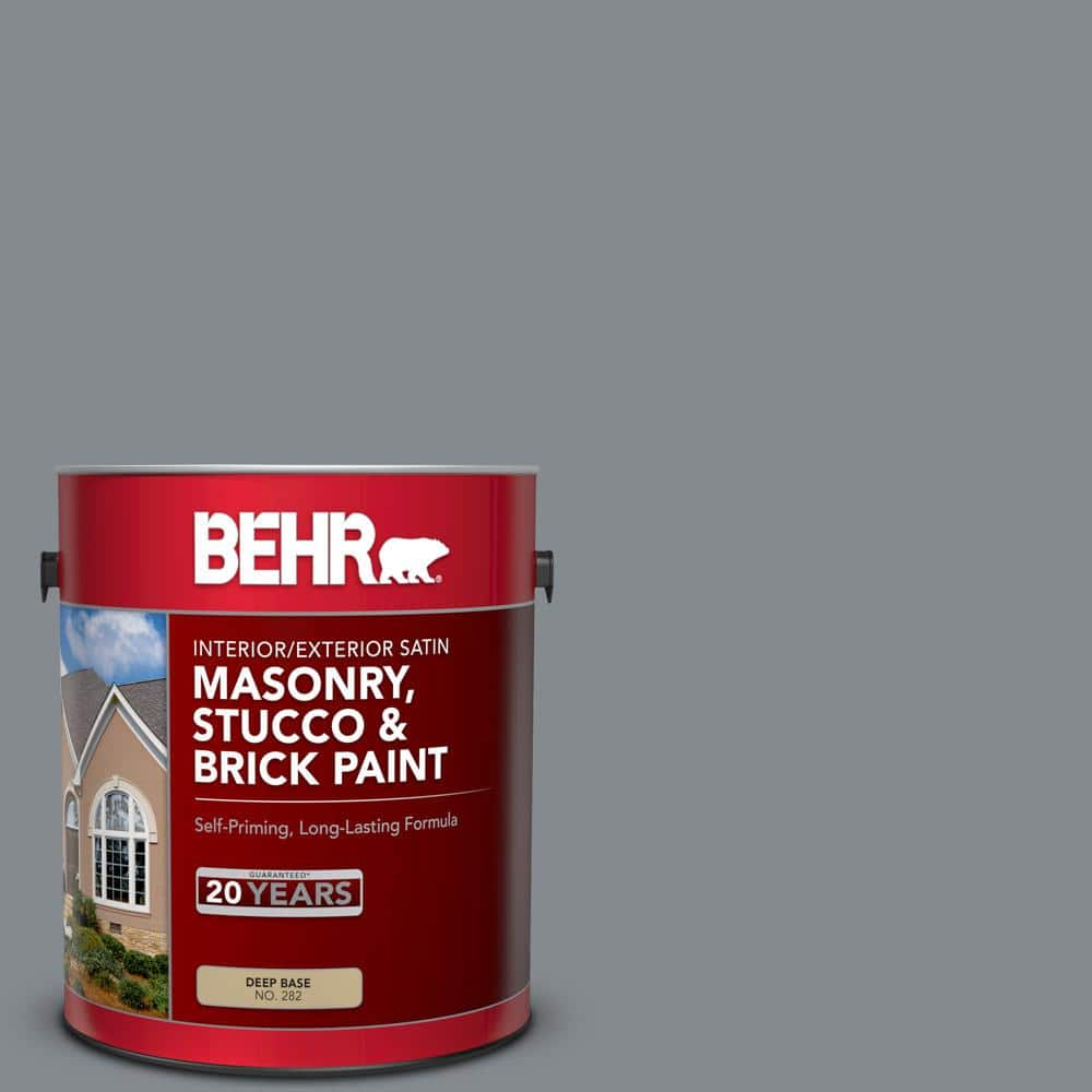 BEHR 1 Gal PPU26 21 Overcast Satin Interior Exterior Masonry Stucco   Overcast Behr Masonry Paint 28201 64 1000 