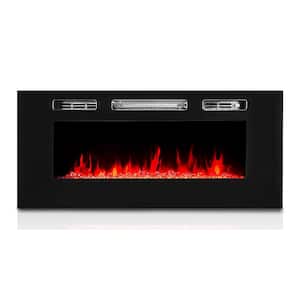 40 in. 5,100 BTU Vented In-Wall Heater Electric Furnace Fireplace with 3 Changeable Flame Color and Remote Control