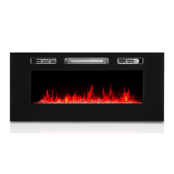 XtremepowerUS 40 in. 5,100 BTU Vented In-Wall Heater Electric Furnace Fireplace with 3 Changeable Flame Color and Remote Control
