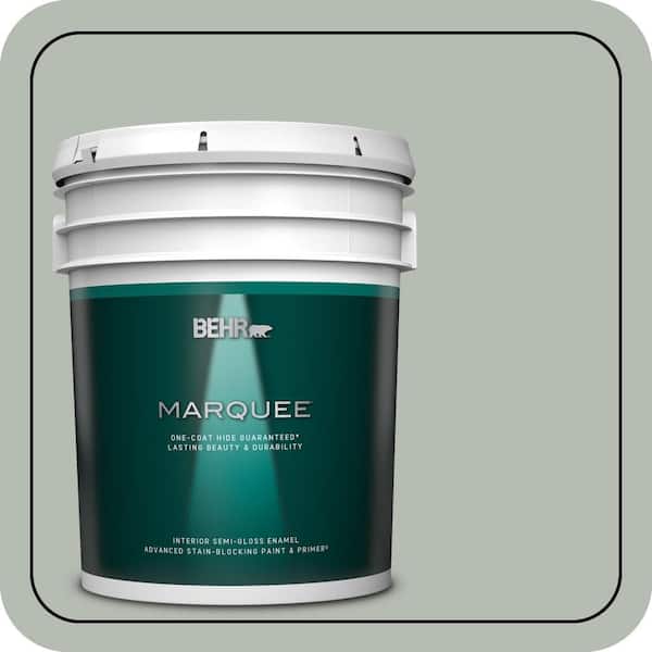 BEHR MARQUEE 5 gal. Home Decorators Collection #HDC-AC-21 Keystone Gray One-Coat Hide Semi-Gloss Enamel Interior Paint & Primer