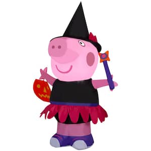 3.5 ft. Tall Halloween Inflatable Airblown-Peppa Pig As Witch