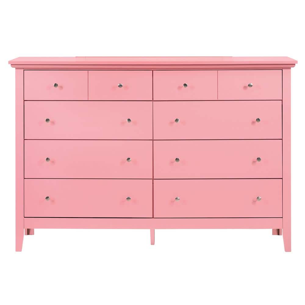 AndMakers Hammond 8-Drawer Pink Double Dresser (39 in. x 58 in. x 18 in.)  PF-G5404-D - The Home Depot