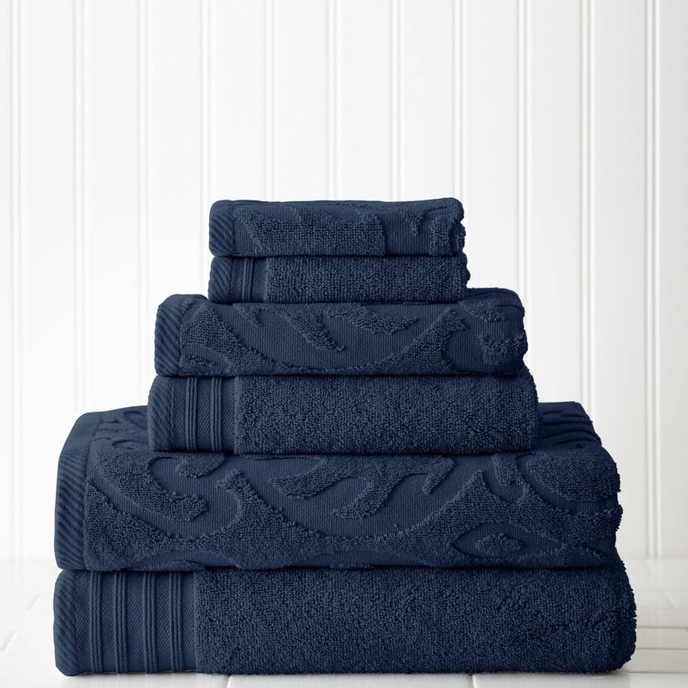 Premium Cotton Solid Plush Heavyweight Luxury 6-piece Hand Towel Set, Denim  Blue - Blue Nile Mills : Target