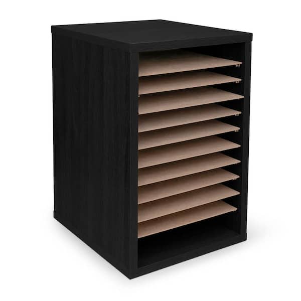AdirOffice 11-Compartment Wood Vertical Paper Sorter Literature