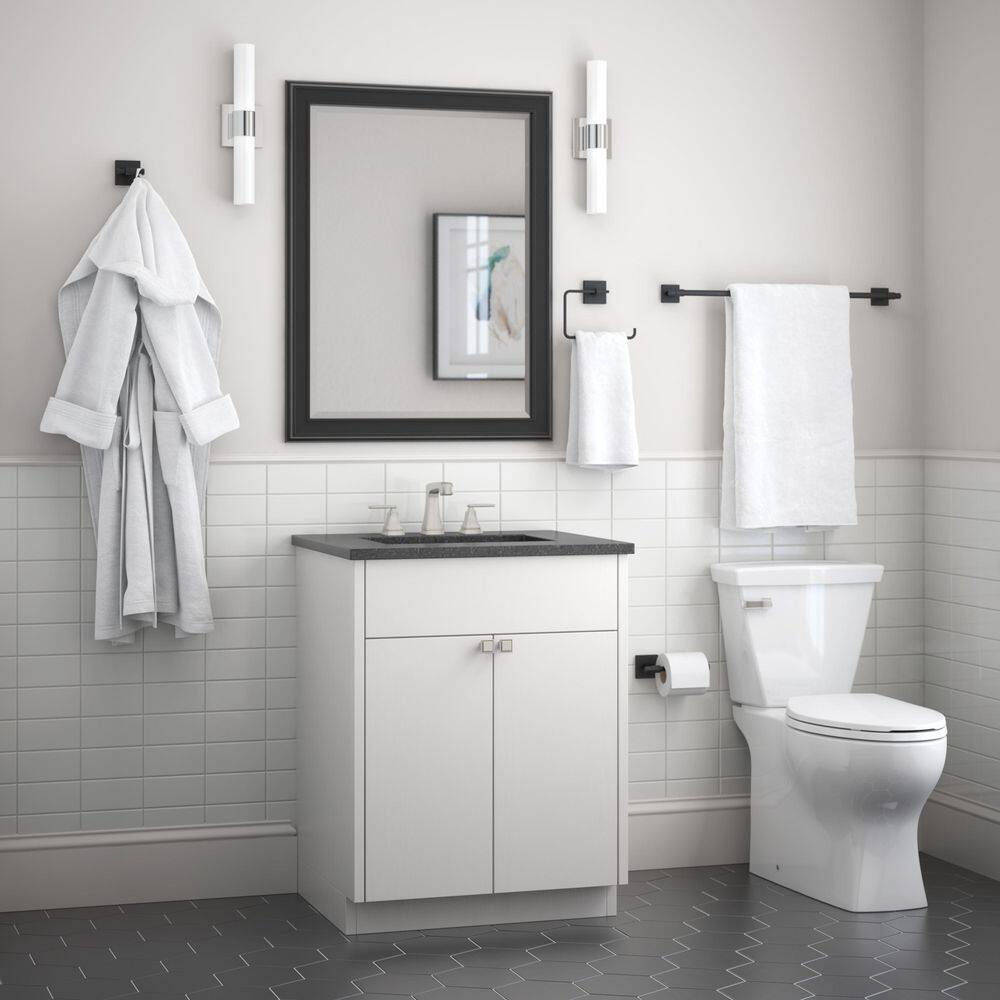 Matte Black Square Wall Mounted Double J-Hook Towel Holder