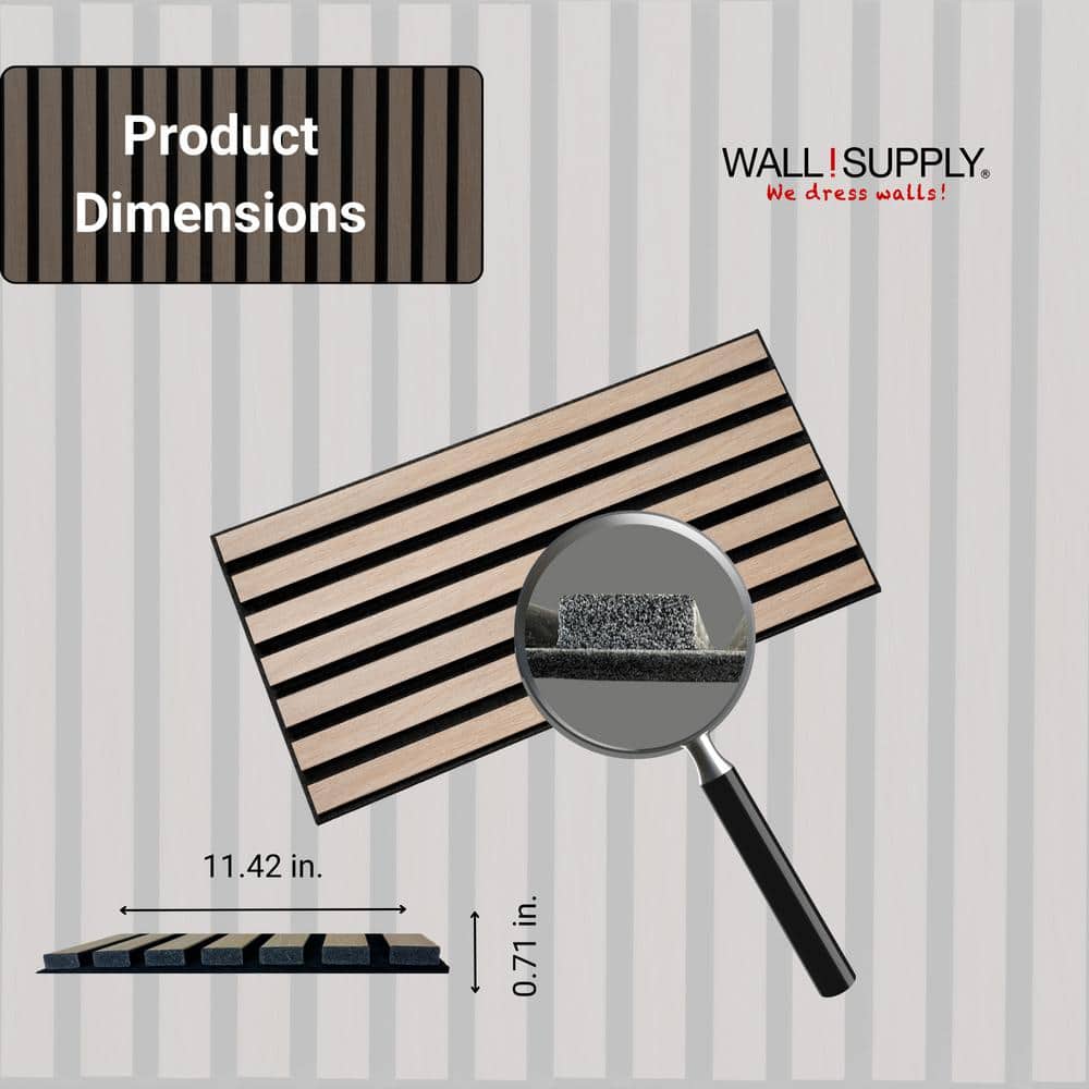 Natural Oak 3D Acoustic Polystyrene Wall Panels Set of 6