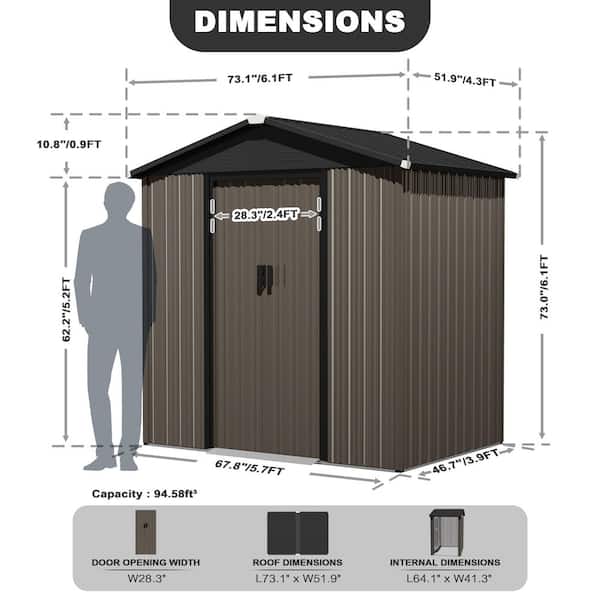 Nuu Garden 6 ft. x 4 ft. Metal Outdoor Backyard Garden Storage