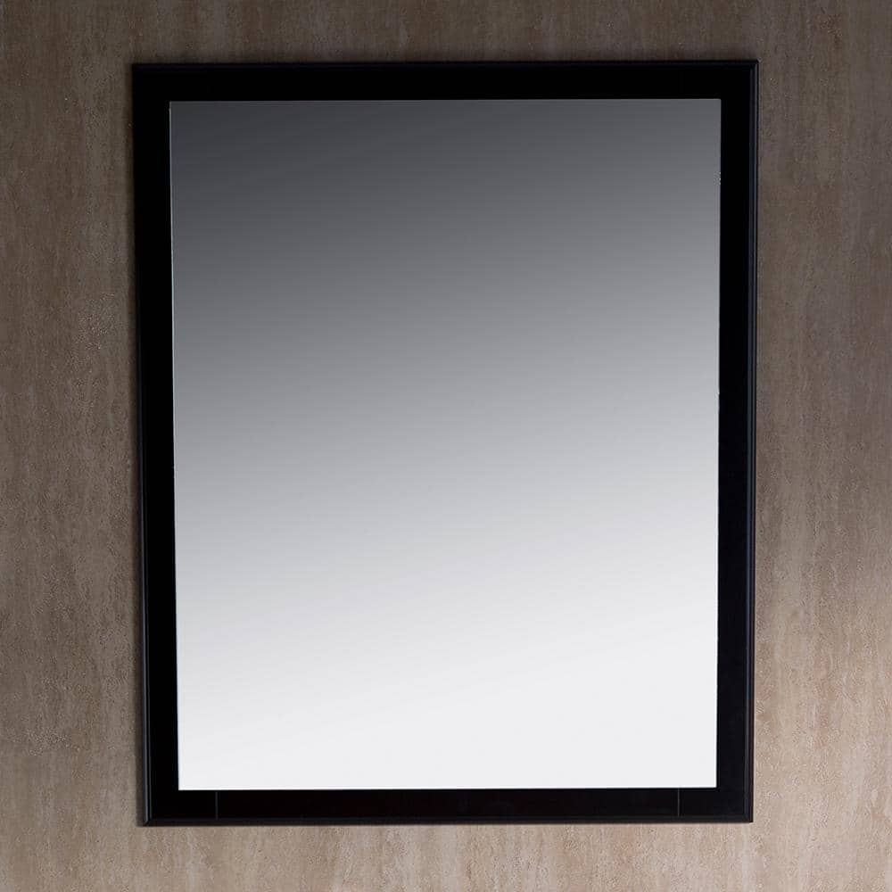 Oxford Espresso Carved Wood 26" Rectangular Bathroom Vanity Mirror