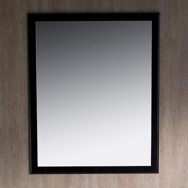 Oxford 26.00 in. W x 32.00 in. H Framed Rectangular Bathroom Vanity Mirror in Espresso