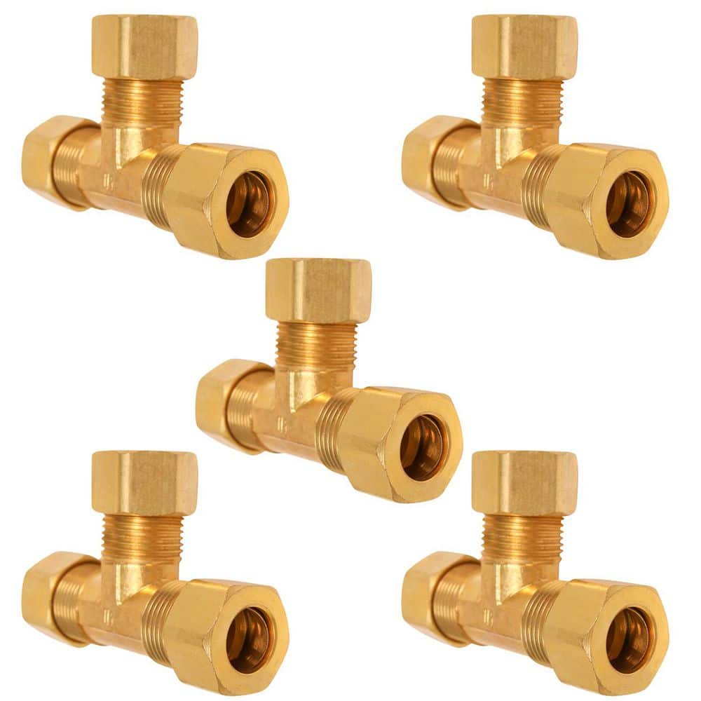 3/8 in. OD Compression Tee Brass for use with Potable Water, Instrumentation, Hydraulic and Pneumatic Systems, 5 Pack price history on PriceWatchPro
