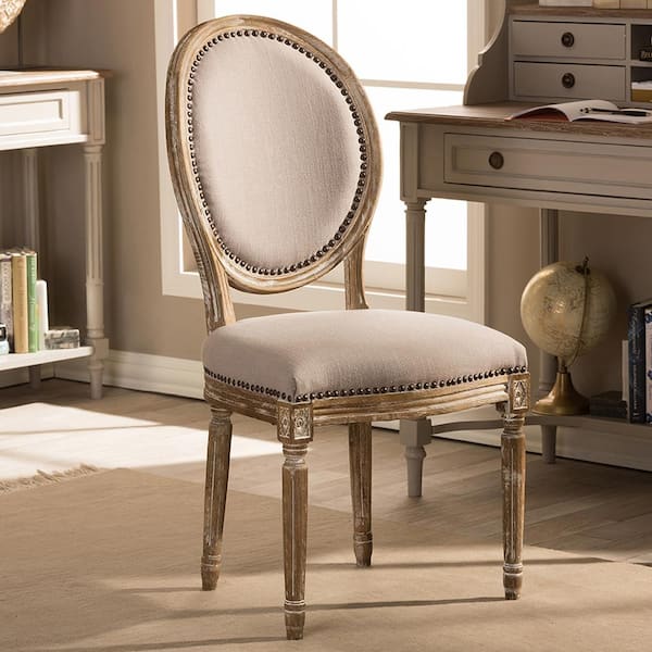 Baxton Studio Clairette II Beige Fabric Upholstered Dining Chair