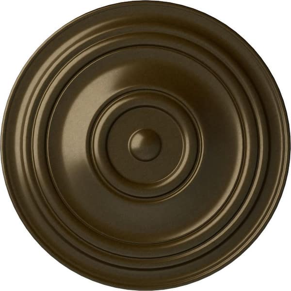 Ekena Millwork 31-1/2" x 2-1/2" Traditional Urethane Ceiling Medallion (Fits Canopies up to 8-1/4"), Brass